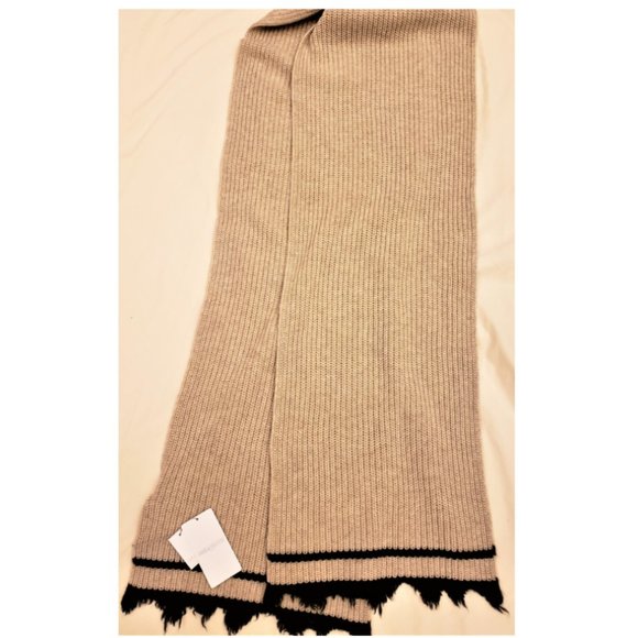 Zadig & Voltaire Paris Long Scarf Beige Wool Blend - Picture 1 of 9